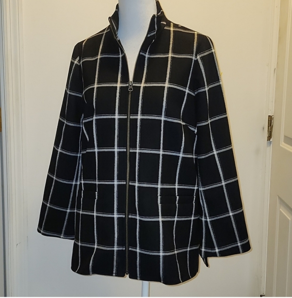 J. Jill window pane full zip jacket lagenlook oversized